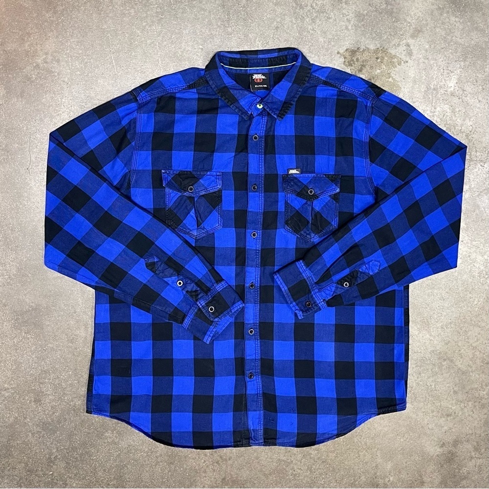 Vintage No Fear Embroidered Button Up Flannel Y2K